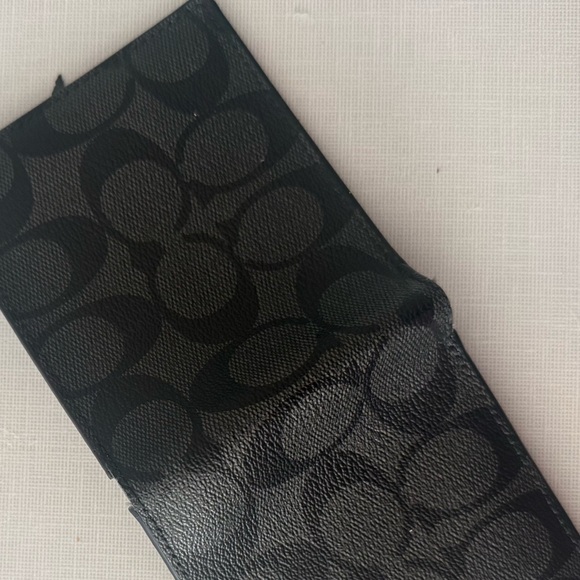 Coach Wallet Slim Billfold in Signature Charcoal Black - Picture 4 of 10